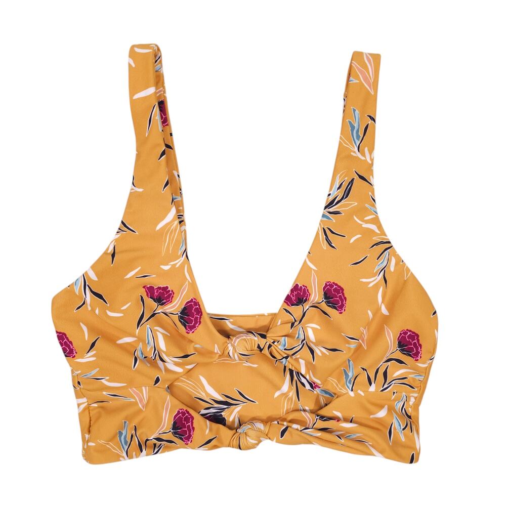 Beach Riot Bowie Sports Bra Golden Yellow Floral Sz Small